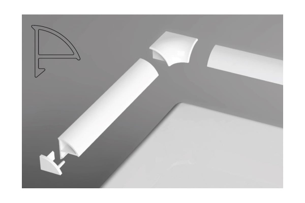 Набор (2 заглушки + 2 угловых соединения) для планки 11