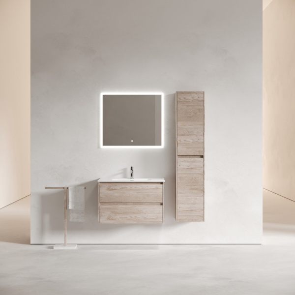 Sancos Тумба подвесная Libra, два ящика, доводчики скрытого монтажа 790х450x500, Дуб галифакс натура