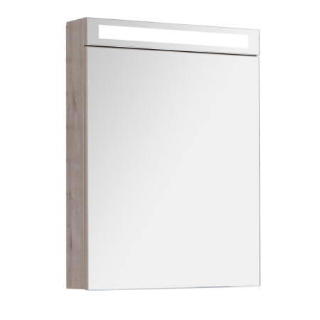 *77.9006D Шкаф зеркальный Dreja Max, 60 см, 1 дверца, 2 стеклянные полки, LED-освещение, дуб кантри