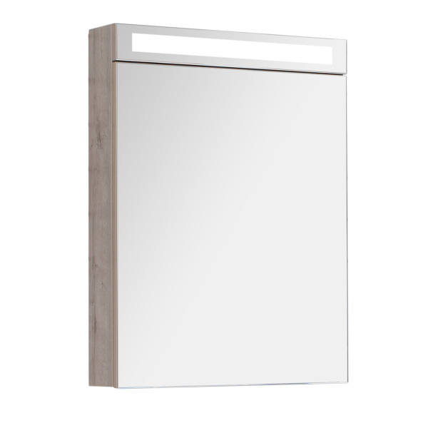 *77.9006D Шкаф зеркальный Dreja Max, 60 см, 1 дверца, 2 стеклянные полки, LED-освещение, дуб кантри