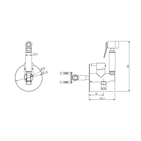 IO Гигиенический душ Round, оружейная сталь