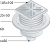 OMP Tea Трап 105х105 мм, ABS, вертикальный выход DN50