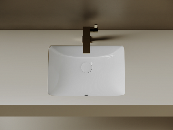 Ceramicanova Умывальник Era прямоугольный 515x380x195 встраиваемый снизу,с отверст.слива-перелива