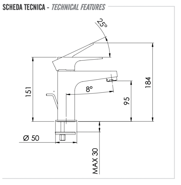 Смеситель для раковины Remer Winner W10, хром