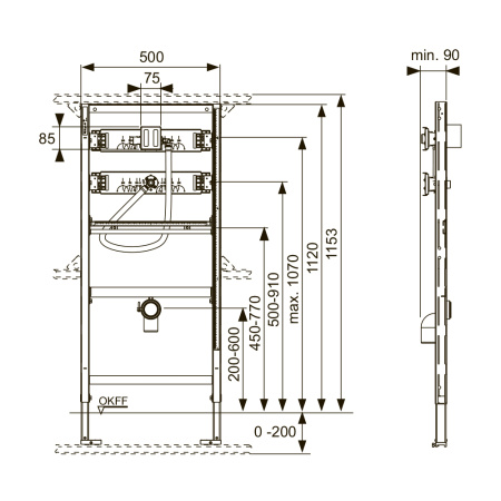 9320008 Инсталляция TeCe для уринала