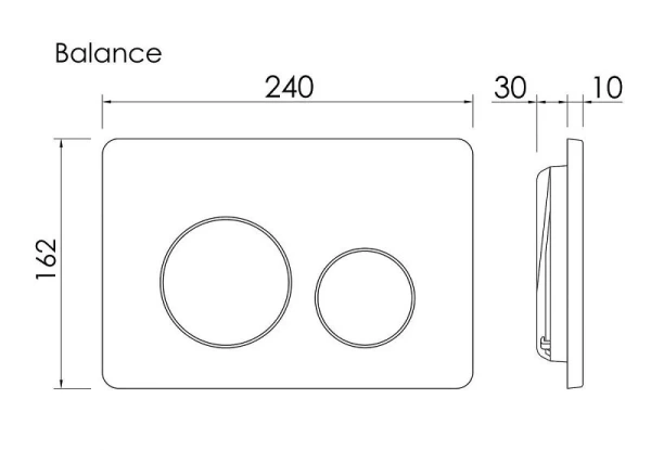 Комплект Подвесной унитаз MONO Rimless + Система инсталляции Balance кнопка Circle, черный матовый