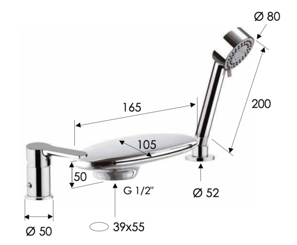 Смеситель для ванны Remer Winner W07UF