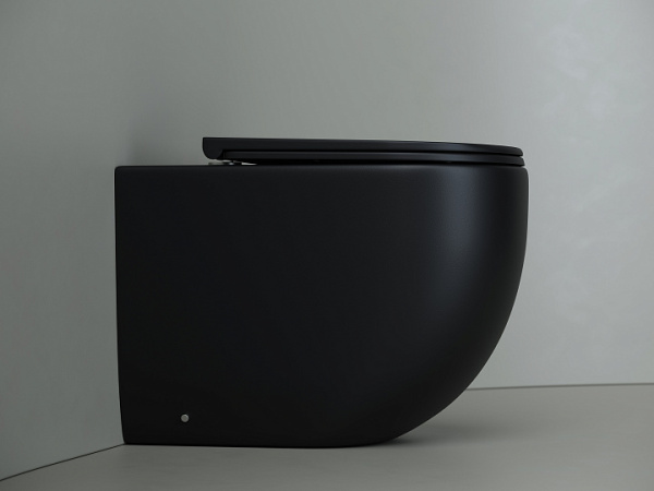 Ceramicanova Унитаз напольный пристенный Metropol Rimless,с ультратонким сид.,микролифт,черный мат.