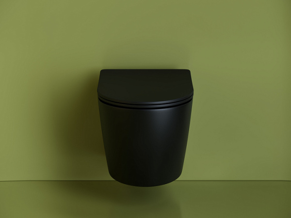 Ceramicanova Унитаз подвесной Uno Rimless с ультратонким сидением, микролифт, черный мат.