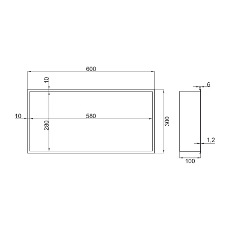 IO Полочка встраиваемая в нишу 60X30X10, браш.золото