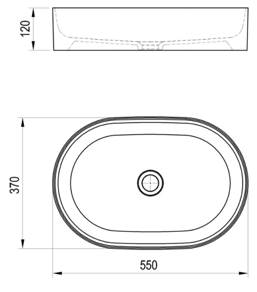 Умывальник Ravak CERAMIC 550 O SLIM черный матовый