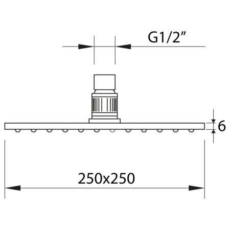 Верхний душ CLEVER SAONA SLIM 250х250, АВС, хром