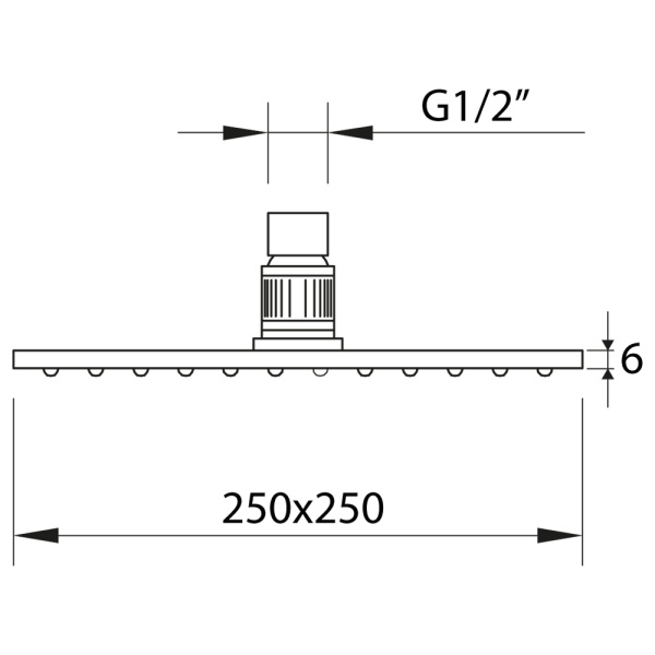 Верхний душ CLEVER SAONA SLIM 250х250, АВС, хром