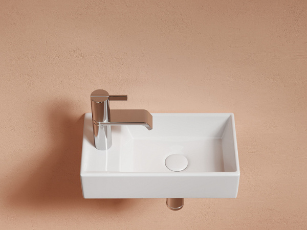 Ceramicanova Умывальник подвесной прямоугольный Element 407*217*100, чаша справа, белая