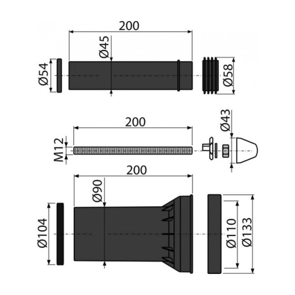 ALCAPLAST Kомплект дополнительных принадлежностей
