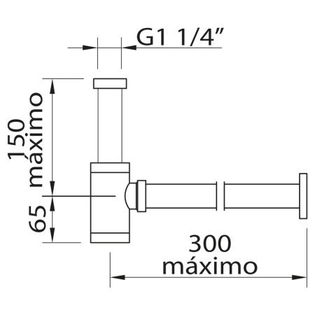 Сифон для раковины CLEVER 1 1/4”, черный матовый