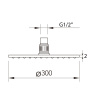 Верхний душ CLEVER SLIM INOX AIR ø300, круглый, нерж. сталь, хром