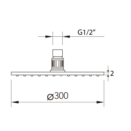 Верхний душ CLEVER SLIM INOX AIR ø300, круглый, нерж. сталь, хром
