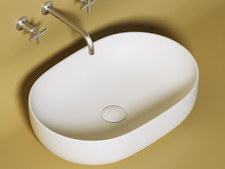 Ceramicanova Умывальник накладной овальный Element 600*415*135мм, белый мат.