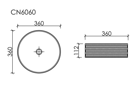 Ceramicanova Умывальник накладной круглый Cristal 360*360*112мм, чёрный.