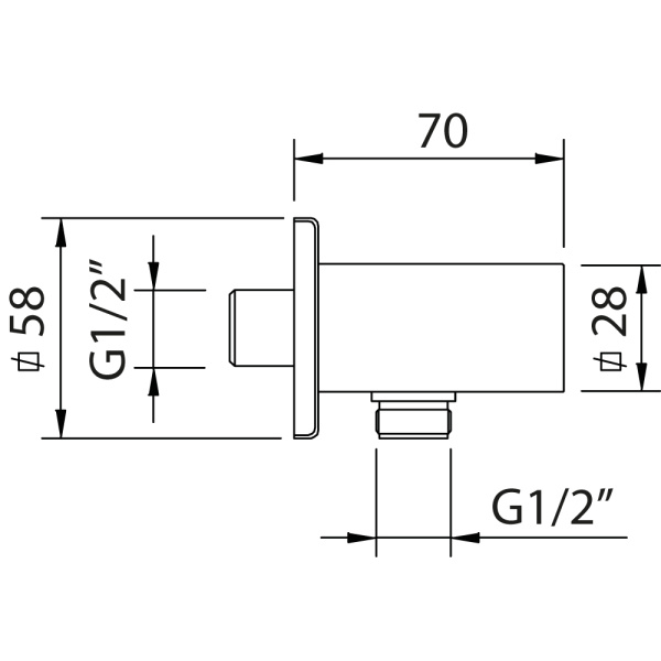 Шланговое подключение CLEVER SQUARE, латунь, черный матовый