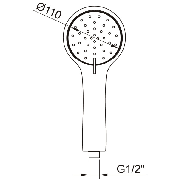 Ручной душ CLEVER UP! URBAN,Ø110, 3 реж., ABS, черный матовый