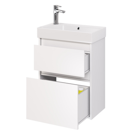 99.0400 Тумба Dreja Slim, 55см, подвесная/напольная, 2 ящика, белый глянец