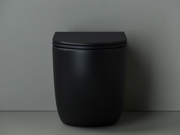 Ceramicanova Унитаз напольный пристенный Metropol Rimless,с ультратонким сид.,микролифт,черный мат.