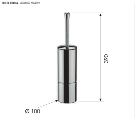 Ершик настенный/напольный Remer RB465XV, сталь
