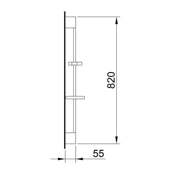 Душевая штанга CLEVER SYVARI Ø18X820, матовый черный