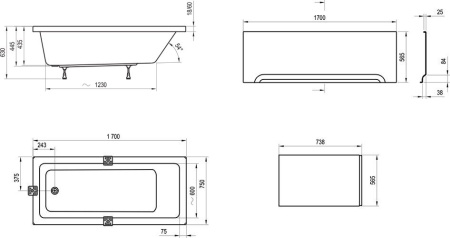 Ванна RAVAK 10° 170х75  белая