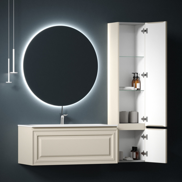 Sancos Шкаф-пенал  подвесной Very подвесной, петли с доводчиками, с права, 350х300х1600 Beige Soft