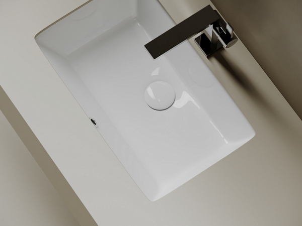 Ceramicanova Умывальник Era прямоугольный 525x345x175 встраиваемый снизу, с отверст.слива-перелива
