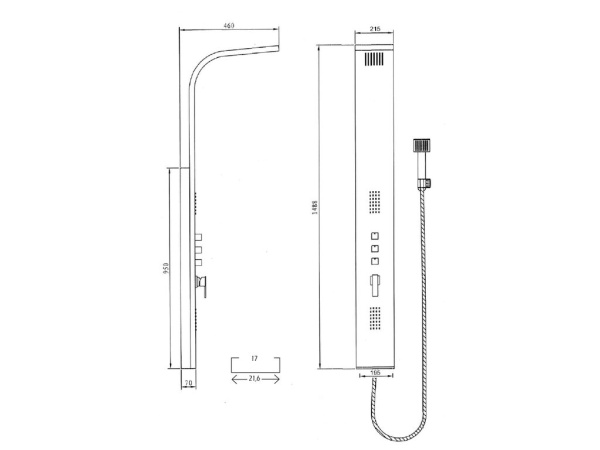 IO Душевая панель GOCTA INOX