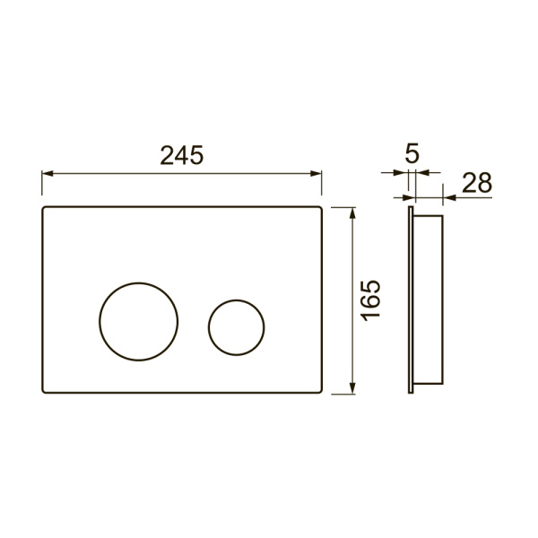 Комплект TECEspring Base, панель смыва LT с круглыми кнопками, хром глянцевый
