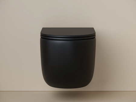 Ceramicanova Унитаз подвесной UP Rimless Торнадо, с ультратонким сидением, микролифт, черный матовый