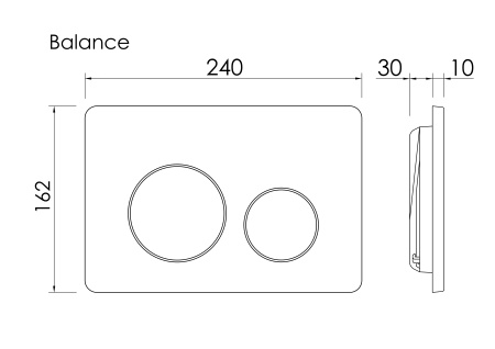 Ceramicanova Панель смыва Balance, клавиши Circle, цвет черный матовый