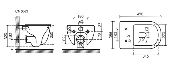Ceramicanova Унитаз подвесной Modena  Rimless, с микролифтом, белый глянец