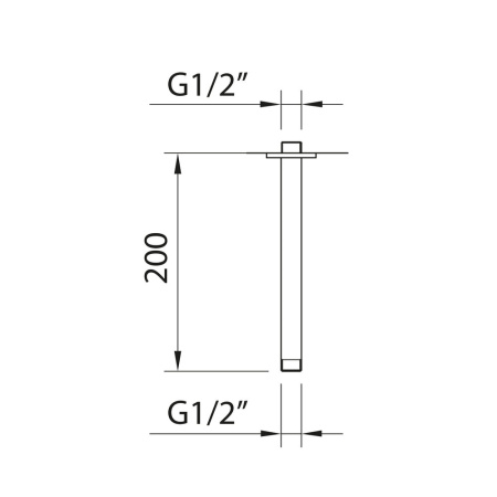 Кронштейн CLEVER ROOF потолочный 200 mm, черный матовый