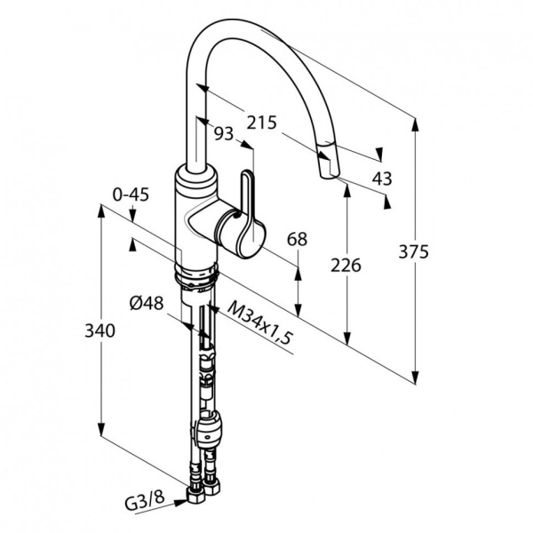 Смеситель для кухни KLUDI BINGO STAR с выдвижным изливом, хром