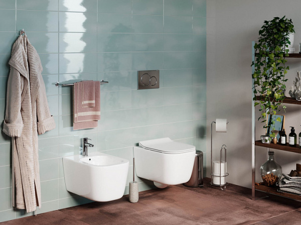 Ceramicanova Биде напольное New day, 1 отв под смеситель, с крепежом, комплекте донн. клапан с керам