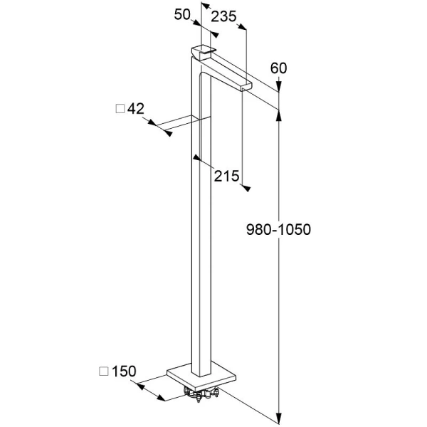 KLUDI-DECUS Однорычажный смеситель на умывальник,  отдельно стоящий, белый мат