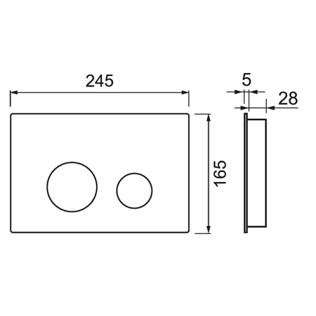 S240110 TECEspring LT Панель смыва из пластика для унитазов c двумя режимами смыва, цвет белый гл.