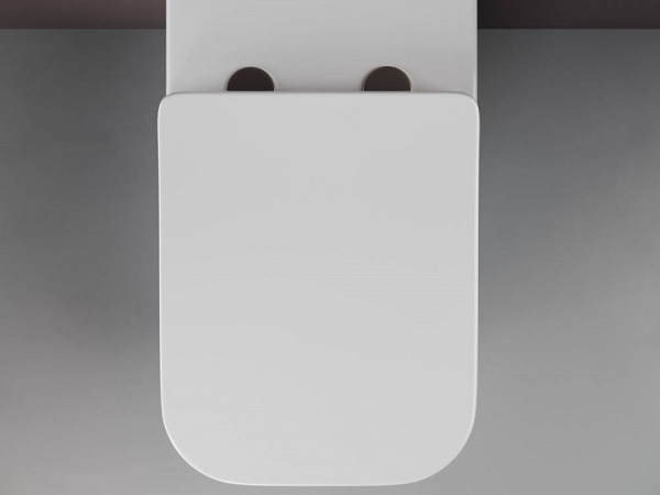 Ceramicanova Унитаз напольный пристенный Cubic Rimless,с ультратонким сид.,микролифт,белый