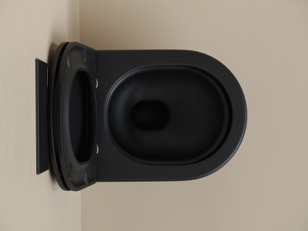 Ceramicanova Унитаз подвесной UP Rimless Торнадо, с ультратонким сидением, микролифт, черный матовый