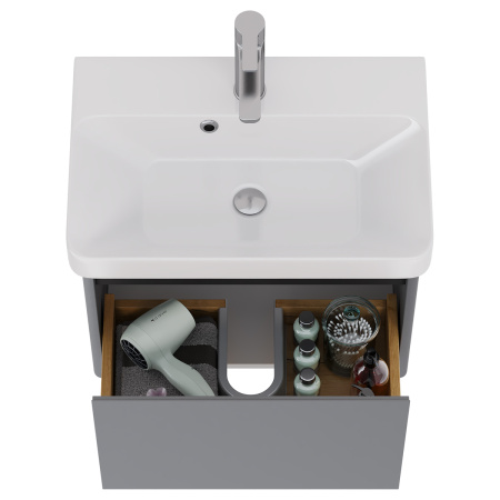 Dreja Luxury, 55 см, Тумба подвесная, 1 ящик,   серый базальт