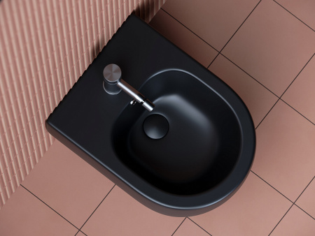Ceramicanova Подвесное биде PLAY, отверстие под смеситель, с крепежом, черый матовый