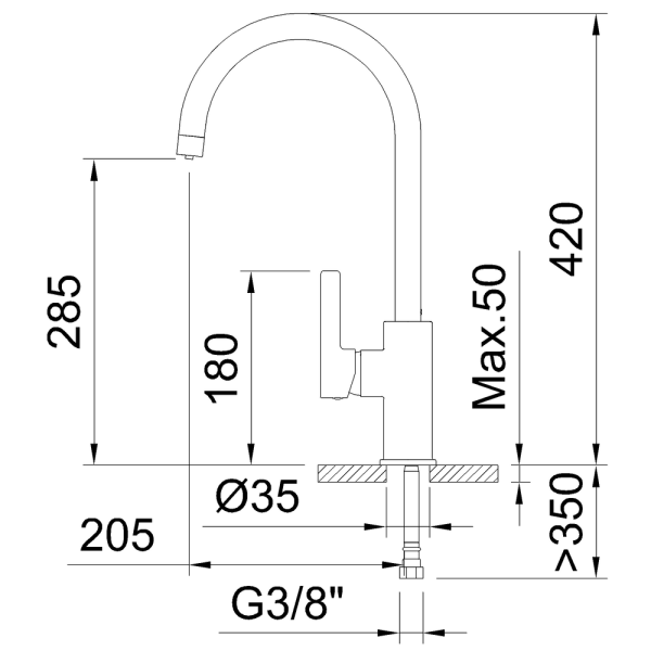 Смеситель для кухни CLEVER OSMOSIS с выходом для питьевой воды, хром