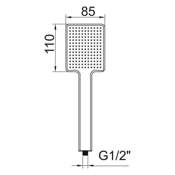 Ручной душ CLEVER NINE XTREME, 85x110, ABS, черный матовый