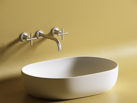 Ceramicanova Умывальник накладной овальный Element 600*415*135мм, белый мат.